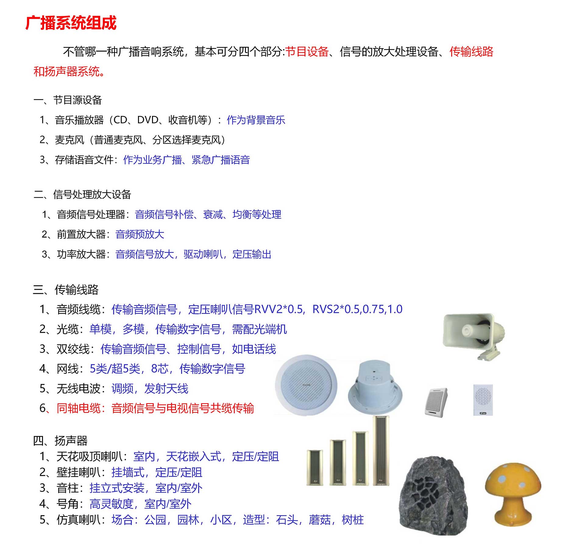 公共廣播系統-組成 公共廣播系統-組成